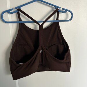 Lululemon High Neck Sports Bra Chocolate Brown - Women's Size 6